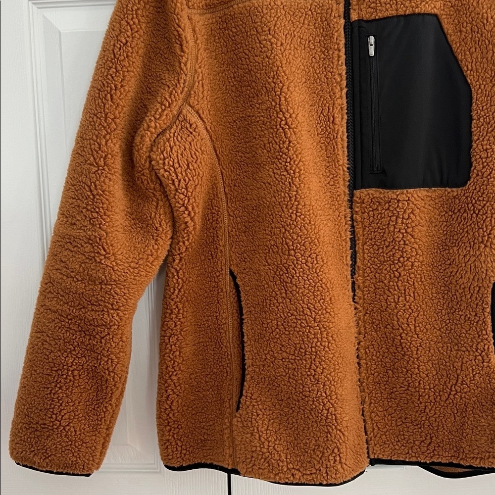 Athlux Cozy Sherpa Fleece Full-Zip Jacket with Black Accents Rust Size XL - Picture 3 of 8